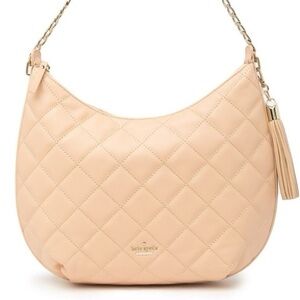 Kate Spade Emerson Place Tamsin Quilted Leather Hobo Bag in Cashew